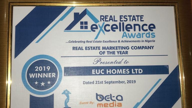 EUC Homes Limited bagged the Best Real Estate Marketing company of the year 2019